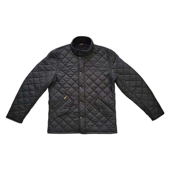 Barbour Powell Quilted Jacket in Black Men's Size Large - Picture 1 of 11